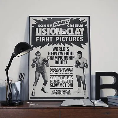 Sonny Liston Vs Clay Muhammad Ali Promo Bill Boxing Poster Print Picture A3 A4 • £9.88