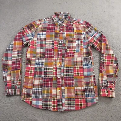 Gap Mens Madras Plaid Patchwork Shirt Size M Standard Fit Button Up • $26.98