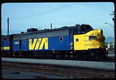 Original Rail Slide - VIA Rail Canada 1403 Vancouver BC 4-16-1983 • $4.97