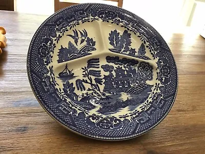 Vintage Divided Blue Willow Plate Made In Japan Moriyama Occupied Japan Stamped • $9.99