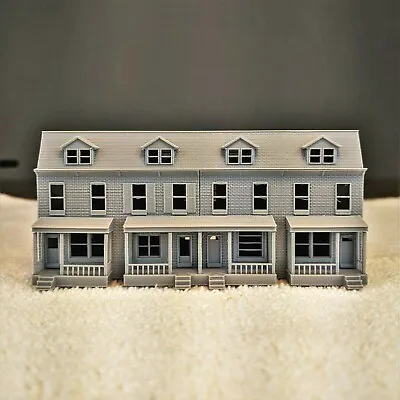 $24.99 • Buy Z-Scale Pennsylvania Row House 4 Unit Model Brick Ext. 1:220 Scale Building