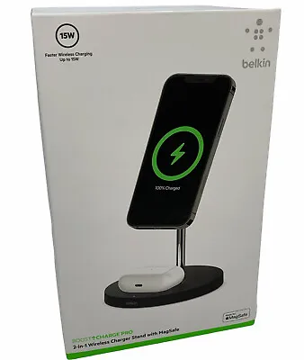 Belkin 2-in-1 Qi Wireless Phone Charger Stand Dock With MagSafe For Apple IPhone • £79.90