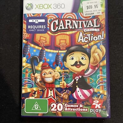 Carnival Games In Action -  Xbox 360 Kinect - Includes Manual - Excellent Cond • $15.82