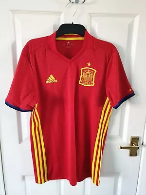 Spain International Football Top Shirt Red Adidas Small Mens • £33