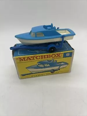 Old Vintage Lesney Matchbox # 9 Boat & Trailer Original Box • $35