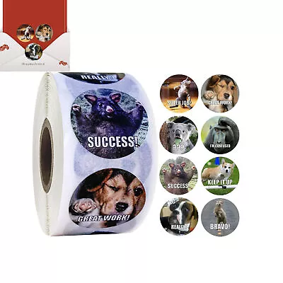 Motivational Stickers | 500PCS/Roll Cartoon Animals Stickers For Kids 1 Inch  • $8.49