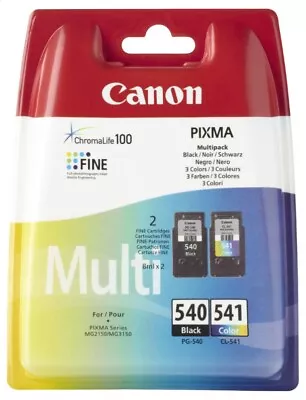 £37.84 • Buy Genuine Canon PG-540 Black & CL-541 Colour Ink Cartridges For PIXMA MG3150
