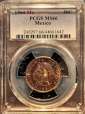 SPECIAL PRICED--1964-Mo PCGS MS66 MEXICO 50c COIN KM#451-by The CASE DISCOUNTS • $13.50