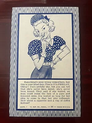 1941 Blind Date Fortune Teller Arcade Machine Prize Card ~ Iva Phelan • $7.95