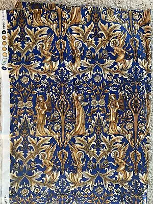 1/2 Yard Blue Gold Fabric 100% Cotton Gathering OfAngels Maggie Walker • $9.99