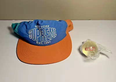 Supreme New York Pinwheel Nylon 5 Panel Hat Cap Blue Adjustable NEW S/S 2018 • $68