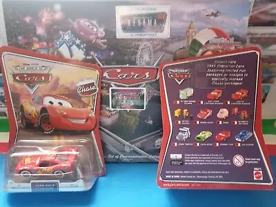 Cars 1 Lightning McQ. With Bumper Stickers #35 -1° Chase Ace. -Bl.Mattel 1/55 Metal • £61.68