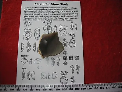 Mesolithic Flint Stone Age Tool Knife Scraper Spear Arrow UK Find #4 • $6.22