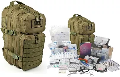 ELITE FIRST AID Tactical Trauma Kit #3 STOCKED W/ Medic Backpack Camp Hunt ODG • $174.87