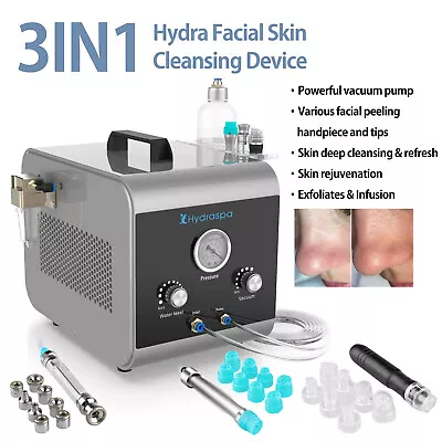 3 In1 Hydra Dermabrasion Diamond Microdermabrasion Skin Peeling Facial Machine • $483