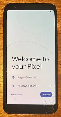 Google Pixel 3a - 64GB - Just Black  - Unlocked - 100% Working But Cracked Glass • $26