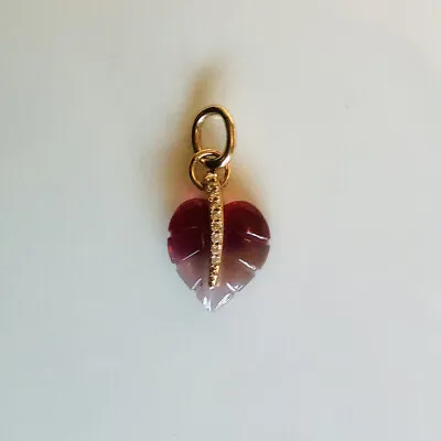 $48 • Buy Authentic Pandora Large Murano Glass Autumn Leaf Rose Gold Pendant CZ Charm 2cm
