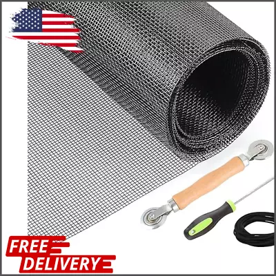 Windows Screen And Screen Door Repair Kit 59'' X 106'' Fiberglass Screen Mesh W • $15.69