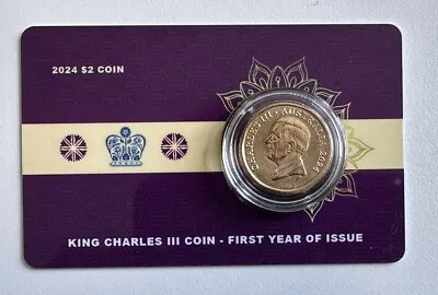 2024 $2 King Charles Coin UNC RAM Aboriginal Elder  TWO DOLLAR In Plastic Card. • $22.50