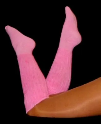 2 Pr Pink Slouch Socks To Knee Scrunchie Hooters Uniform Run Walk Hike Warm Cute • $21.99