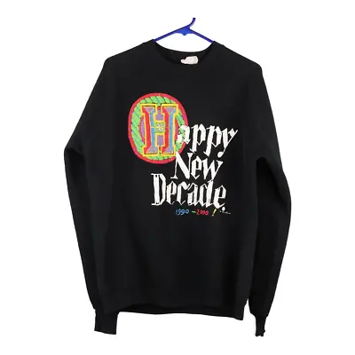 Happy New Decade Ken Done Graphic Sweatshirt - Large Black Cotton Blend • £19.09