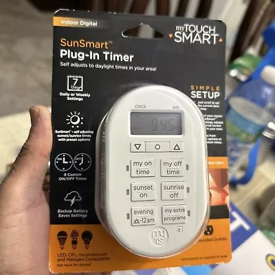 7-Day Programmable Indoor Plug-In Digital Timer By MyTouchSmart • $9.50