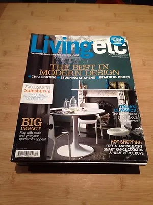 £1 • Buy UK Living Etc Magazine Homes October 2007 Best Modern Design Italian Classics