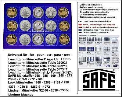 Coin Trays 15 Square Compartments 57 Mm Blue Safe 278 57mm & Capsules 51 • £5.65
