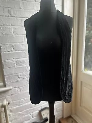 Vintage 1960s Black Velvet Waistcoat By Elegance Size M • £7.49