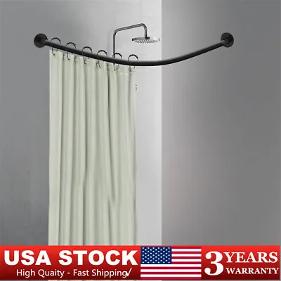 L Shaped Shower Curtain Rod Stainless Steel Bathroom Shower Pole Rail Adjustable • $42.75