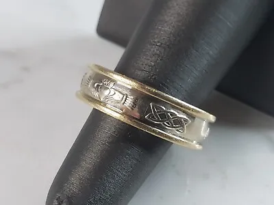 Mens Vintage Estate 14k Gold Irish Claddagh Wedding Ring 8.4g #E1210 • $1050