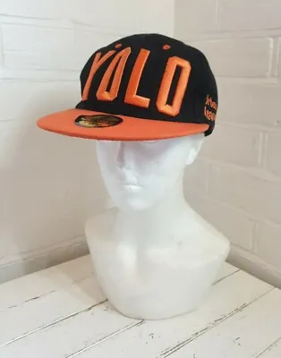 New Retro USA YOLO  Baseball Cap Black Orange Logo Adjustable Strap Medium Size • £12.99