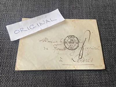 Original Paris 1859 Stamped Envelope / Cover - Foundling Hospital London - Nice • £10