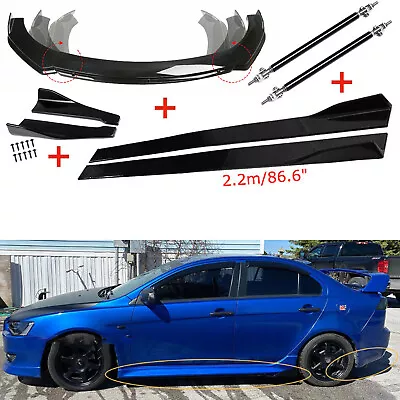 Front Rear Bumper Lip Spoiler Body Kit Splitter Side Skirt For Mitsubishi Lancer • $99.99