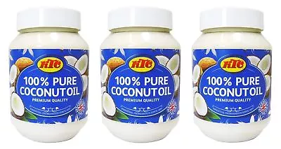 (Pack Of 3) KTC 100% Pure Coconut Oil-500ml(CookingHairSkin CareMultipurpose) • £12.99