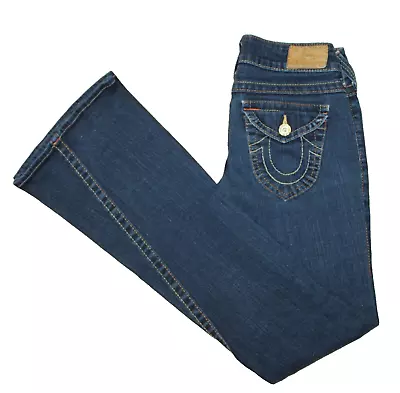 TRUE RELIGION BRAND JEANS Women's Dark Wash Flare Jeans 27 X 34  • $19.99