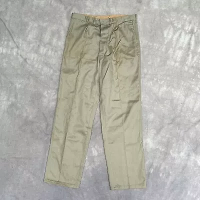 Vintage Hard Yakka Work Pants Mens 95R Khaki Cotton Deadstock 60s 70s Workwear • $64.99