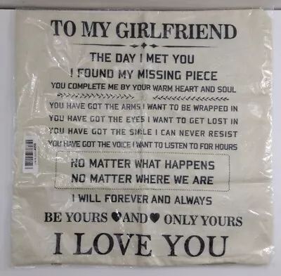 To My Girlfriend I Love You Burlap Pillow Cover 17  X 17  • $14