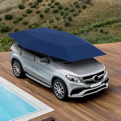 Portable Automatic Manual Car Umbrella Tent Sun Proof Outdoor Remote Cover 4.2M • $279.99