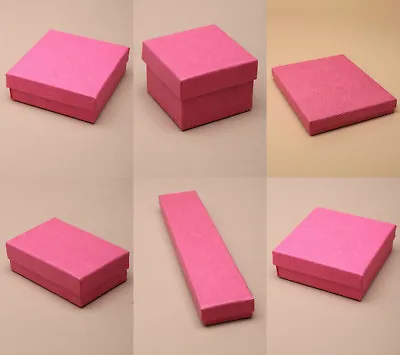 1 X PINK JEWELLERY GIFT BOX RING NECKLACE BRACELET EARRINGS WATCH SMALL PRESENT • £3.65