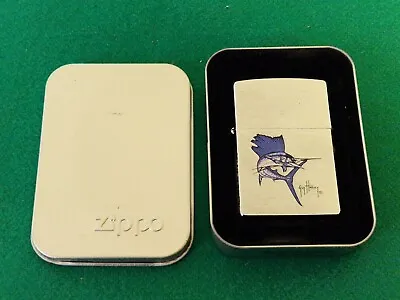 ZIPPO 200GH 201 Guy Harvey Sail Fish Lighter In Tin • £14.99