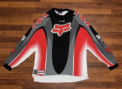 Vintage Fox Racing Motocross Supercross Jersey Shirt Long Sleeve Size L 90s Y2K • $39.99