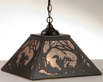 Meyda Tiffany Loon Collection Duck Bird Western Rustic Metal Pendant 2 Light • $499.99