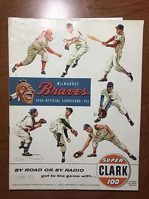 1956 Milwaukee Braves Vs REDS Baseball Partially Scored Program • $24.25