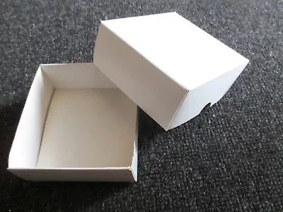 10 White Cardboard Fold Up Boxes Gift Posting -wedding Cake - Jewellery - Craft • £5