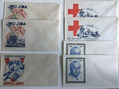 7 WWII Military Envelopes Iwo Jima Red Cross FDR V For Victory Unused • $38