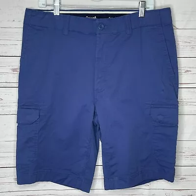 Roundtree & Yorke Men's 36x10 Casuals Washed Utility Cargo Shorts Blue Size 36 • $11.89