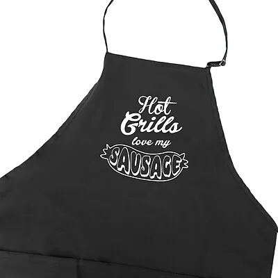 Funny BBQ Apron For Men Hot Grills Love My Sausage Fathers Day Gift Idea For Dad • $15.99