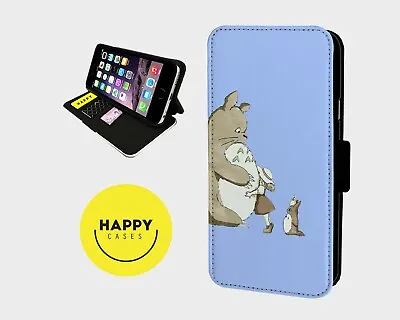 £4.52 • Buy TOTORO GHIBLI CUDDLES - Faux Leather Flip Phone Case Cover - Iphone/Samsung
