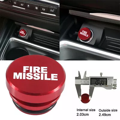 Universal Red Fire Missile Button Car Parts Cigarette Lighter Cover Accessories • $7.43